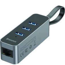 Baseus Steel Cannon Series USB A to USB3.0+RJ45 HUB Adapter
