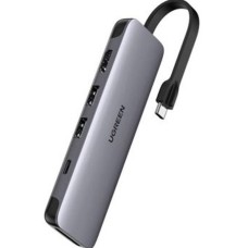 UGREEN USB-C 6IN1 MULTIFUNCTIONAL HUB-GREY 50771